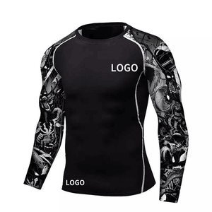 Lightweight Rash Guard Mens Short & Long Sleeve Sports Fitness Shirt Custom Printed Mens Rash Guard Compression Gym Workout - Product Image 2
