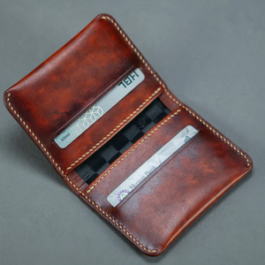 Portefeuille en cuir véritable marron de luxe, fait main, vintage, fin, unisexe, écologique, pour usage quotidien, avec porte-cartes ouvert et long - Product Image 3