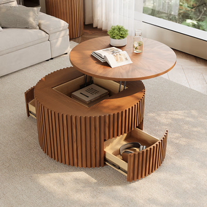 31.5 Inch Round <b>Lift</b> <b>Top</b> <b>Coffee</b> <b>Table</b> Modern Rising Centre <b>Table</b> For Living Room Sofa Area Home Furniture Storage And Decor - Product Image 1