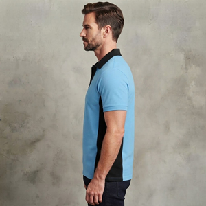 Polo homme été décontracté 100% coton, manches courtes, séchage rapide, respirant, color block, logo imprimé DTF personnalisé - Product Image 6