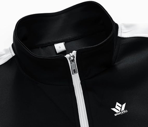 Ensemble de survêtement noir pour homme, veste à fermeture éclair intégrale et pantalon de jogging, polyester respirant, vêtements de sport décontractés - Product Image 3