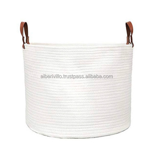 Premium Quality Eco-Friendly Foldable Cotton Storage <b>Basket</b> for Home Bedroom Bathroom or Living Room Multi-functional Save Space - Product Image 3