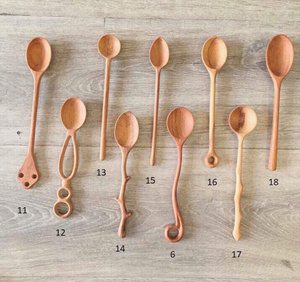 Ensemble de cuillères en bois du Vietnam, plusieurs tailles, ustensiles de cuisine en bois naturel, cuillères de cuisson écologiques, fournisseur en gros, usine - Product Image 1