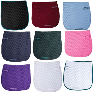 Tapis de selle de luxe en velours pour dressage, avec garniture or violet et doublure matelassée en polaire - Product Image 3