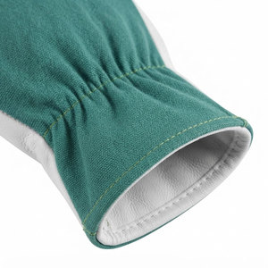 Cotton Work <b>Gloves</b> Green White Smooth Fingertips Anti-Slip Elastic Cuff Heat Resistant Durable General Purpose Safety <b>Gloves</b> - Product Image 6