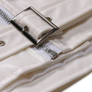 Chaqueta de Invierno Blanca para Hombre, Estilo Casual, con Cierre, a la Moda, de Manga Larga, de Cuero, para Otoño e Invierno - Product Image 3