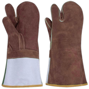Reinforced Cowhide Split Leather Oven <b>Gloves</b> Reflective Safety Cuff General Purpose Industrial Construction Safety Bakery <b>Gloves</b> - Product Image 6