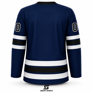 เสื้อฮอกกี้น้ำแข็งแบบสั่งทำสำหรับผู้ชาย ยี่ห้อ SINEWY SPORTS คอวี พิมพ์ลายแบบ Sublimation ระบายเหงื่อได้ดี แขนยาว ชุดทีม ขนาดผู้ใหญ่ - Product Image 2
