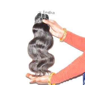 Machine à Vague Corporelle Naturelle, Double Trame, Cuticule Alignée, Matière Première, Tissage, Aucun Traitement Chimique, Extensions de Cheveux Humains Indiens - Product Image 2