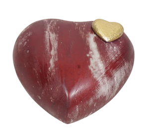 Heart Shape American Style Cremation Urn TEXTURE WHITE WASH Color with Gold Hearts Customizable Designs for Adult - Product Image 4
