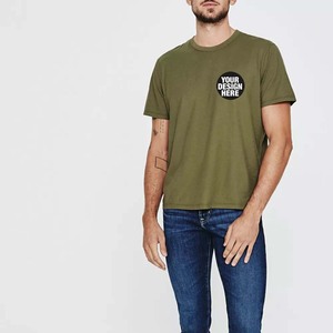 T-shirt uni de haute qualité avec logo personnalisé, coupe standard, 190 GSM, 100% coton, coupe standard pour homme - Product Image 1