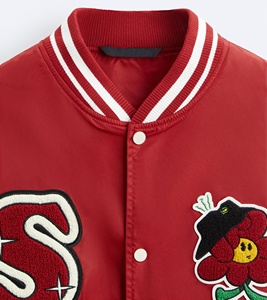 Nouvelle arrivée, veste varsity pour homme de haute qualité, logo personnalisé, col montant, denim vintage, coupe-vent, respirante, surdimensionnée - Product Image 5