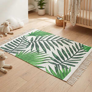 Tapis de chambre d'enfant en coton imprimé géométrique moderne avec motif neutre pour la chambre de bébé - Product Image 4