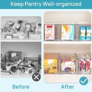 4-Pack Large Stackable Clear Acrylic <b>Kitchen</b> <b>Pantry</b> Storage Drawers with Handles - Product Image 5