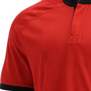 Maillot de rugby rouge à manches courtes pour homme – Tenue de sport d'équipe, uniforme de match, vêtements d'entraînement, équipement athlétique, vêtements de jeu en extérieur, performance - Product Image 5