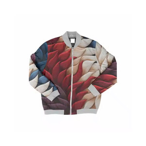 High Quality <b>Men's</b> Denim <b>Varsity</b> <b>Jacket</b> Stand Collar Customizable <b>Bomber</b> Design Print Private Label Wholesale Waterproof <b>Jacket</b> - Product Image 5