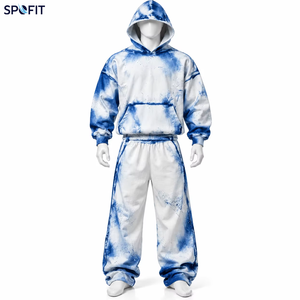Conjunto Deportivo con Capucha para Hombre SPOFIT, Color Negro con Estampado de Llamas Rojas y Naranjas, Sudadera con Capucha y Pantalones Deportivos - Product Image 5