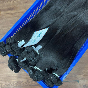 Extensions de Cheveux Naturels Vietnamiens Thanh An 2026 de Qualité Supérieure, Lisses Noirs, Double Trame Cousue à la Machine, Cuticules Alignées - Product Image 3