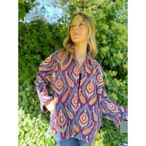Chaqueta de Algodón Suzani Hecha a Mano al por Mayor, Bordado Floral Multicolor con Cuello, Manga Larga, Estilo Bohemio Étnico - Product Image 1