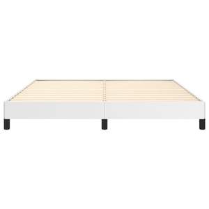 โครงเตียงหุ้มหนังเทียมสีขาวขนาดควีนไซส์ แข็งแรงและมีสไตล์ - Product Image 5