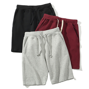 Shorts Bermuda Noirs pour Hommes, Taille Mi-Haute Élastique, Style Décontracté, 100% Coton, Tissu Respirant, Braguette Boutonnée, Couleur Unie, Poches - Product Image 1