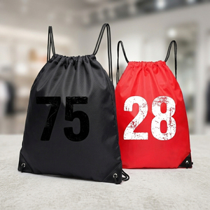 Unisex Drawstring <b>Backpack</b> String Bags Custom Red Number Print Gym Drawstring Bag Sportswear Drawstring Bags 75 28 - Product Image 1