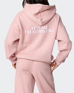 Sweat à capuche pour femme 2026 de haute qualité, coupe classique, couleur rose clair, pré-lavé, avec impression en relief, en polaire d'hiver, style streetwear tendance - Product Image 5
