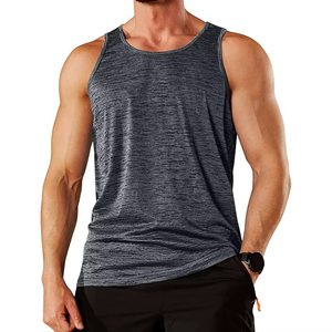 DIGGA CREATIONS Débardeur sans manches pour homme, couleur unie, col rond, tricoté, séchage rapide, anti-boulochage, respirant, écologique, coupe sportive - Product Image 1