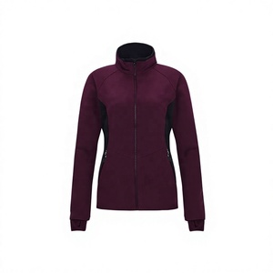 Logo personnalisé respirant coton à manches longues fermeture éclair Fitness Yoga softshell vestes vêtements de sport d'hiver pull femmes grande taille XL - Product Image 1