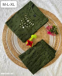 Meilleur fournisseur de tissus, dernière collection Vertigan avec travail de miroir, ensemble Kurti-Plazzo, exportateur de mode féminine de Surat. - Product Image 5