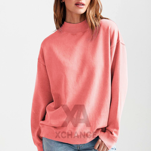 Sudadera de cuello alto personalizada para mujer con diseño de letras universitarias, personalización de logotipo frontal, jersey informal oversize para E - Product Image 4