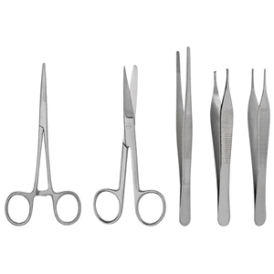 Juego de 5 Instrumentos Quirúrgicos para Curación, Kit de Vendajes de Primeros Auxilios, Herramientas de Acero Inoxidable Reutilizables y Autoclavables - Product Image 1