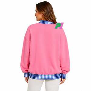 Sweat-shirt à col montant Georgia State avec lettrage et bordures à carreaux, sweat-shirt personnalisé à col montant GA, vêtement d'hiver - Product Image 3