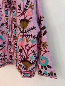 Manteau bohème à col mandarin brodé de fleurs, manches longues, vêtement d'extérieur décontracté, vêtements d'automne, taille plus pour adultes - Product Image 4