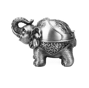 Cenicero de metal con forma de elefante y tapa, a prueba de viento, para exterior e interior, para hierbas, decoración vintage práctica - Product Image 5