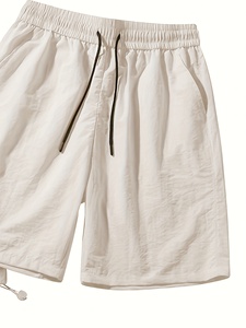 Ensemble veste à capuche et short blanc pour homme, tenue décontractée respirante pour l'été, couleur unie, tricot en polyester - Product Image 3