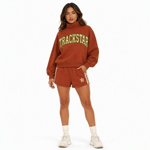 ชุดเสื้อสเวตเชิ้ตและกางเกงขาสั้นทรงหลวมสำหรับผู้หญิง รุ่น Trackstar รุ่น TS-SET-029 - Product Image 1