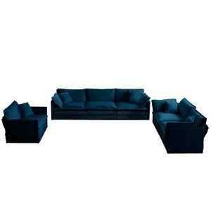 Modern 3-Piece Oversized <b>Living</b> <b>Room</b> <b>Sofa</b> Couch Set Extra Deep Seat Sectional with Loveseat & Single <b>Sofa</b> 3 Seat <b>Sofa</b> - Product Image 4