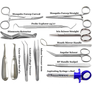Kit de Herramientas Quirúrgicas Dentales de 13 Piezas, Colección Completa de Instrumentos Dentales Profesionales de Acero Inoxidable de Primera Calidad - Product Image 1