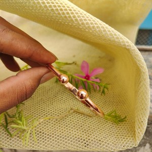 Handmade Pure Copper Ball End Cuff <b>Bangle</b> Solid Metal Copper Craft <b>Torque</b> Open Choker Healing Jewelry For <b>Men</b> & Women OEM - Product Image 6