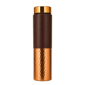 Bouteille d'eau en cuivre personnalisée avec logo imprimé, finition émaillée, motif floral, gourde en cuivre écologique, articles de boisson en métal design, vente en gros - Product Image 6
