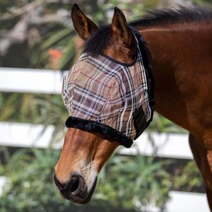 Masque anti-mouches pour chevaux en maille extensible et douce avec protection des oreilles, respirant, en polyester, couvre-yeux élastiques - Product Image 3