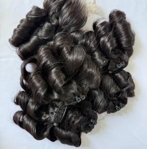 CDYHAIRVN - Cabello Rizado y Voluminoso para Coloración, 3 Paquetes + 1 Cierre 2x6, 16 Pulgadas, Cabello Vietnamita 100% Virgen, Trama Doble a Máquina - Product Image 2