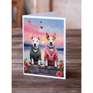 Lunatique NOUVEAU Bull Terrier Deux Coeurs A7 Cartes De Voeux Pack de 8 Cartes De Note Vierges avec Enveloppes Taille 5x7 - Product Image 2