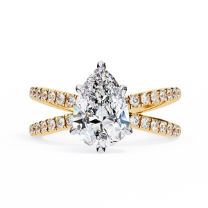 Bague de fiançailles solitaire en diamant de laboratoire taille poire certifié IGI |   Bijoux fins en or rose 10 carats |   Cadeau de luxe pour femmes - Product Image 2