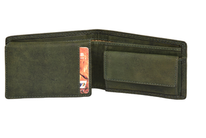 Mens Leather <b>Wallet</b> Bifold Slim Card Holder ID Window Coin Pocket Multi Slot Compact Fold <b>Wallet</b> Minimalist Design Green - Product Image 3