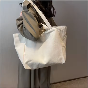 Plain Dyed Cotton Tote Bag Woven Eco Friendly Reusable <b>Canvas</b> <b>Shopper</b> Handbag Packaging Bag OEM Bulk Factory Direct Supplier - Product Image 2