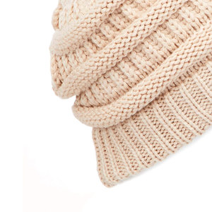 Gorro de Punto Unisex de Poliéster/Algodón, Casual, Invernal, Hecho a Mano, Color Sólido, Bordado 3D, Ajustable para Adultos - Product Image 4