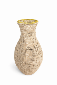 Panier décoratif en jonc de mer naturel GENIA S, tissé à la main, décoration d'intérieur rustique, porte-fleurs écologique, décoration intérieure - Product Image 4