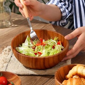 Bol en bois classique pour servir du riz, des salades, du curry, du dal et des repas authentiques avec une touche traditionnelle, disponible en grande quantité - Product Image 2